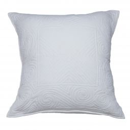 Geometric Quilted Pillow Cover - White